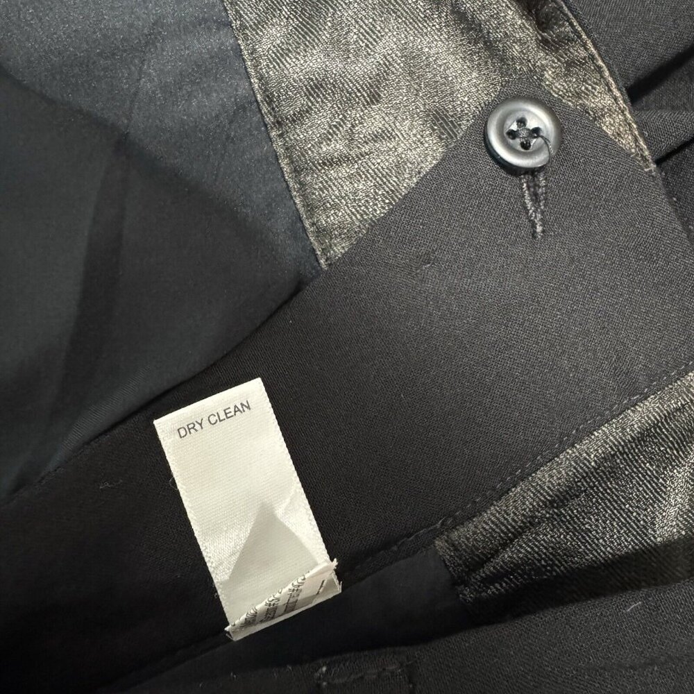 Banana Republic Pants 8 Martin Fit Black Wool Stretch Wide Leg Pleated Career - Picture 10 of 11